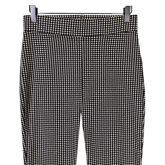 Joseph Ribkoff Black & Cream Geometric Micro Print Elastic Pull On Career Pants - Picture 2 of 6